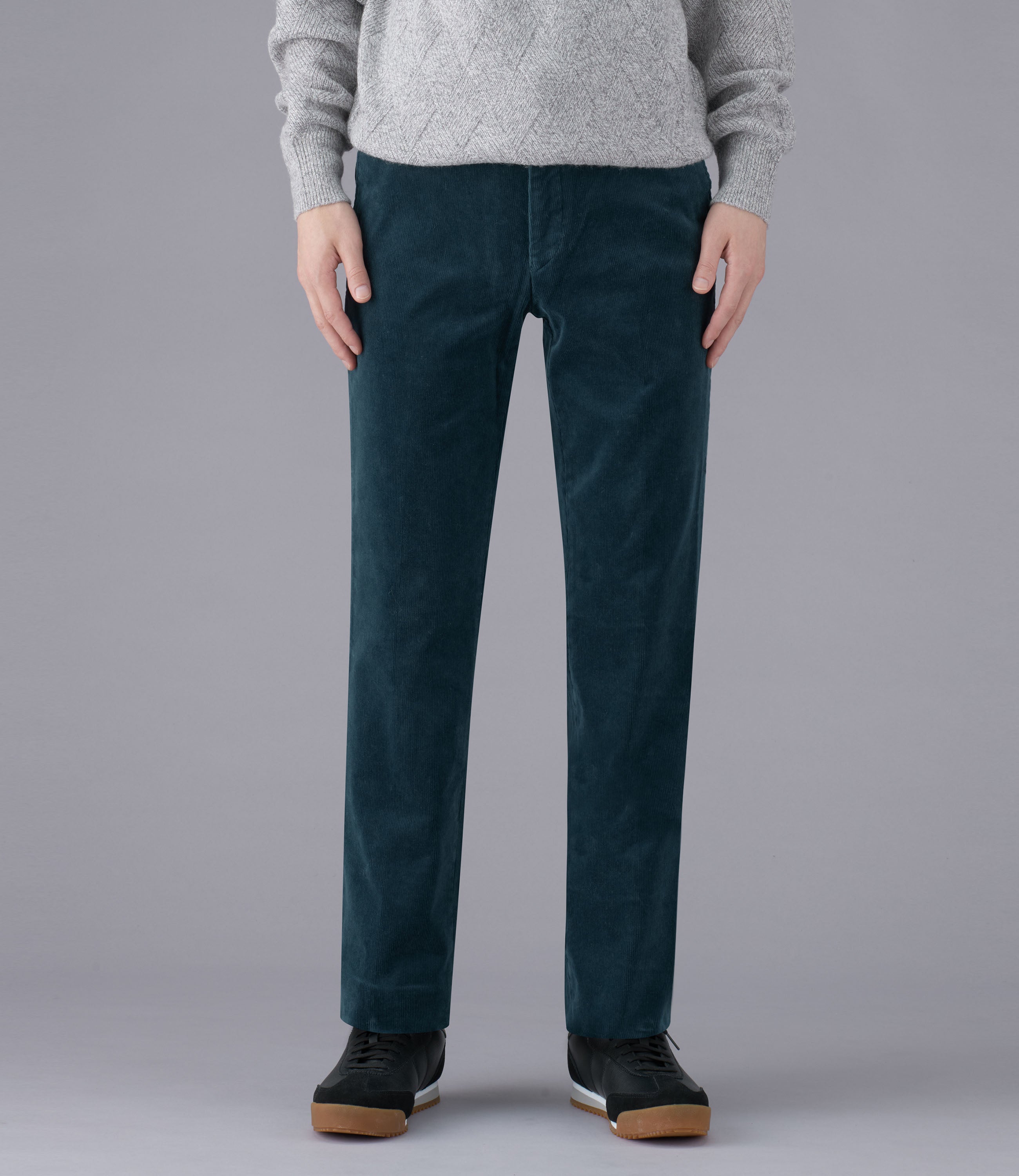 ストレッチコーデュロイ】カジュアル/ノータックスリムスラックス/吸湿