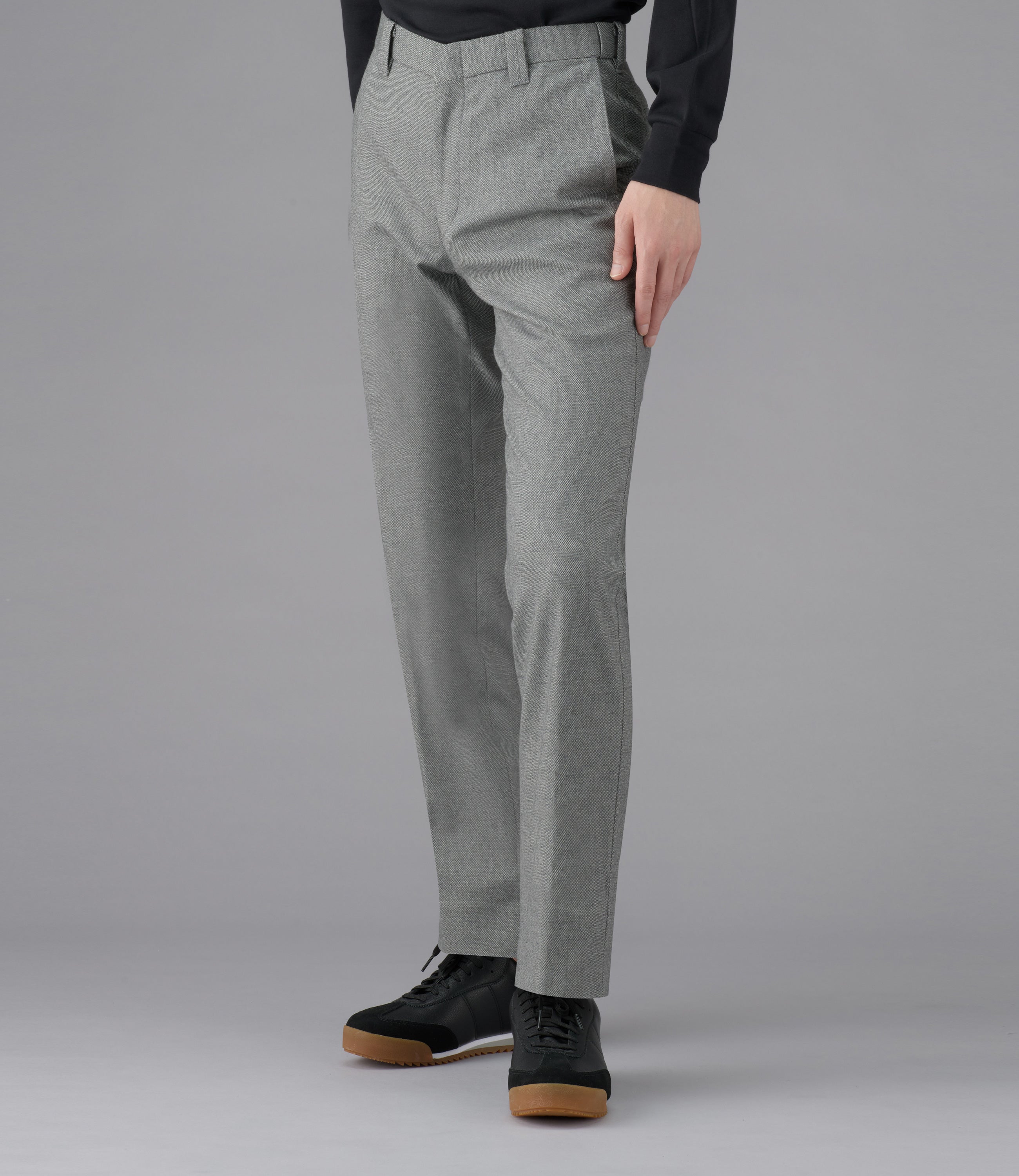 【ソフトサーモドビー】日本製/カジュアル/ノータックスリムスラックス/ストレッチ/吸湿・発熱・保温/ウォーム