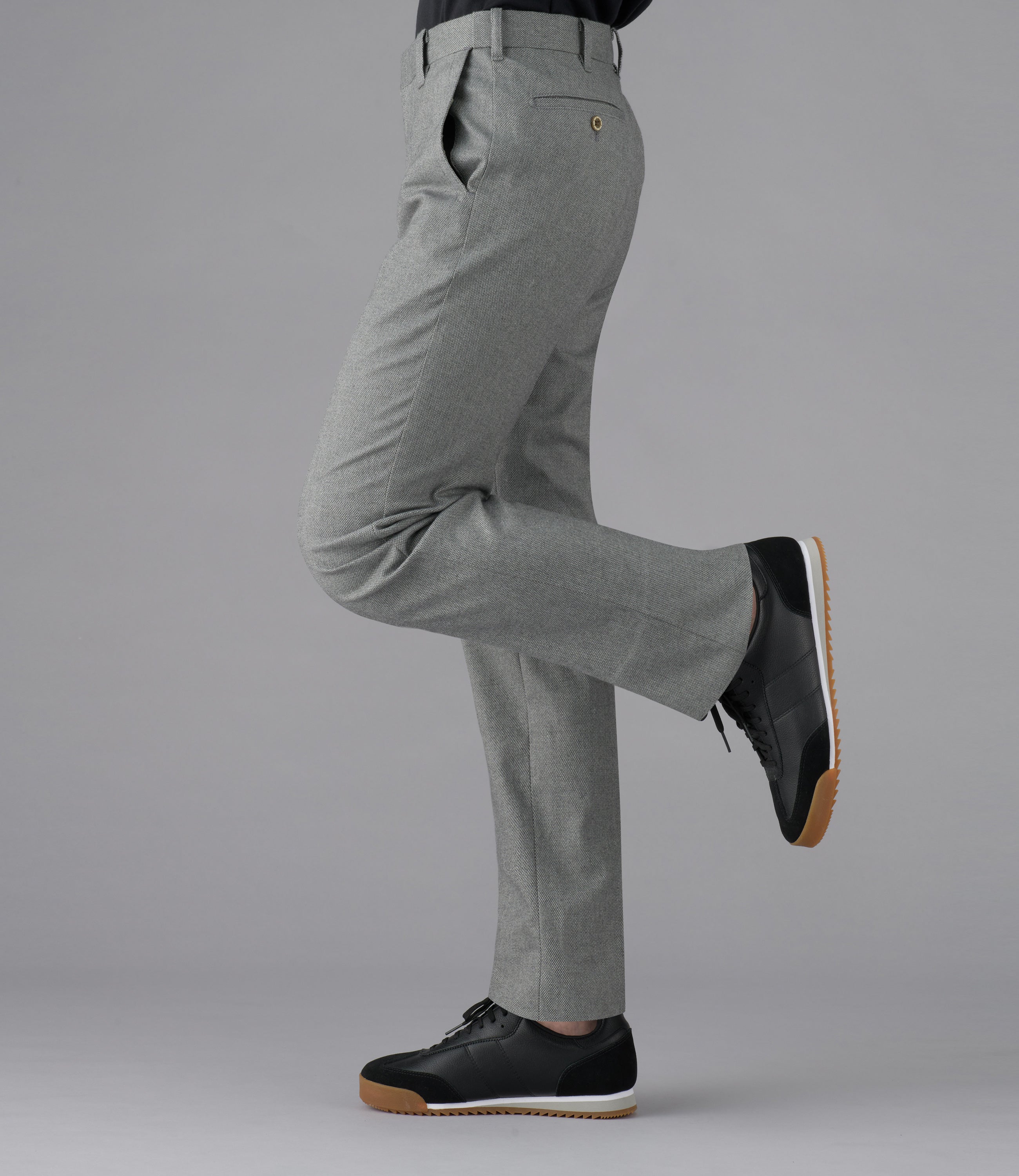 【ソフトサーモドビー】日本製/カジュアル/ノータックスリムスラックス/ストレッチ/吸湿・発熱・保温/ウォーム