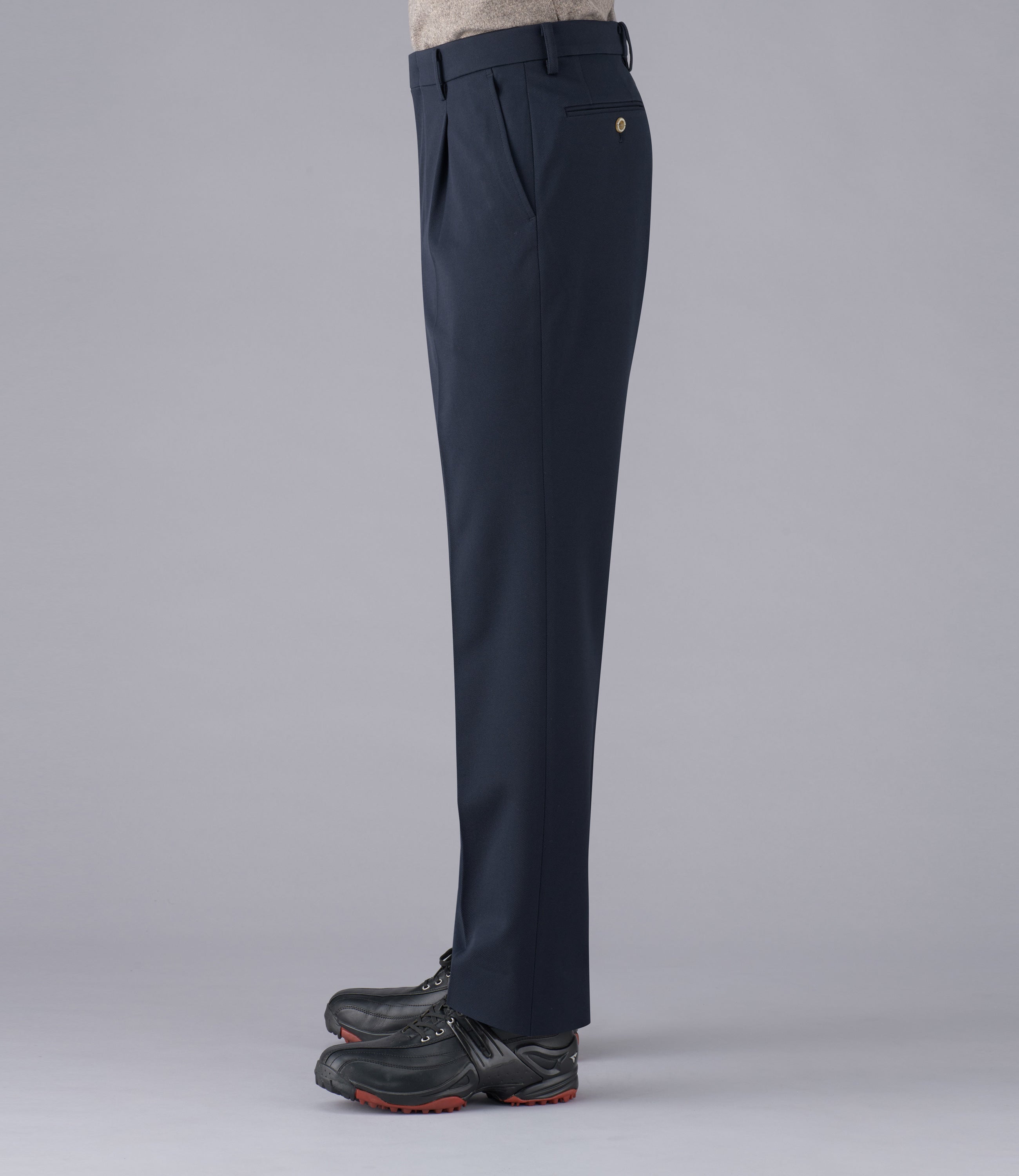 【ツイルニット】日本製/ビジネス・スポーツ/ワンタックスラックス/2Wayストレッチ/快適