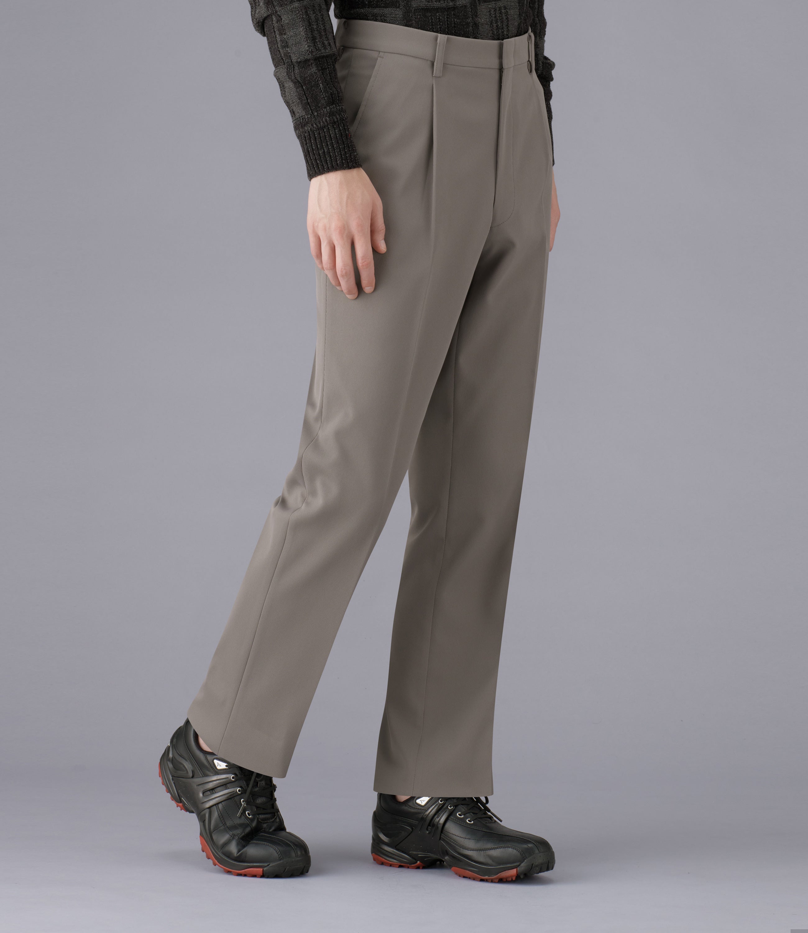 【ピケストレッチ】日本製/ビジネス・スポーツ/ワンタックスラックス/パワーストレッチ/快適