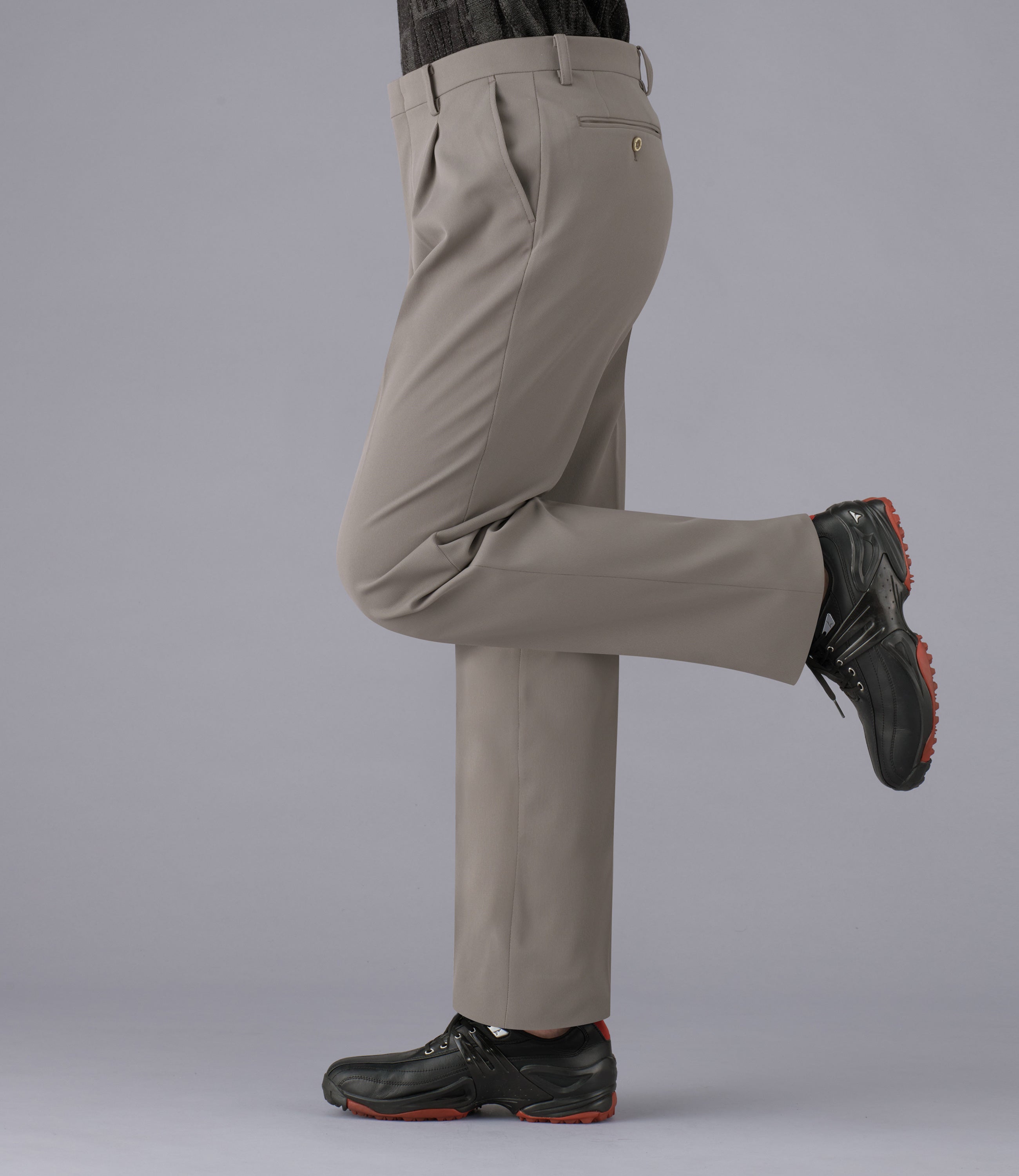 【ピケストレッチ】日本製/ビジネス・スポーツ/ワンタックスラックス/パワーストレッチ/快適