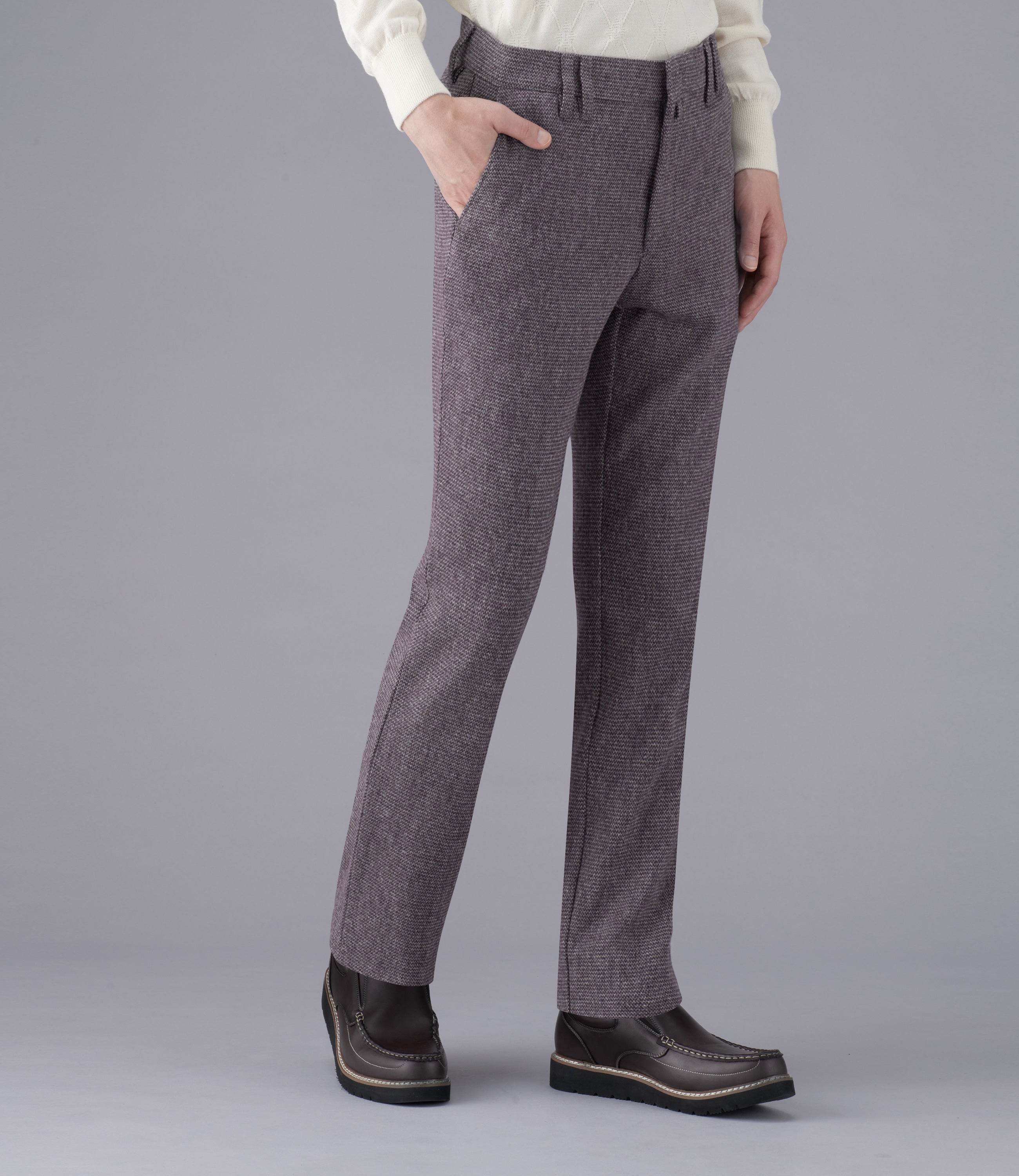 オートミールツィード】ビジネス・カジュアル/ノータックスリム