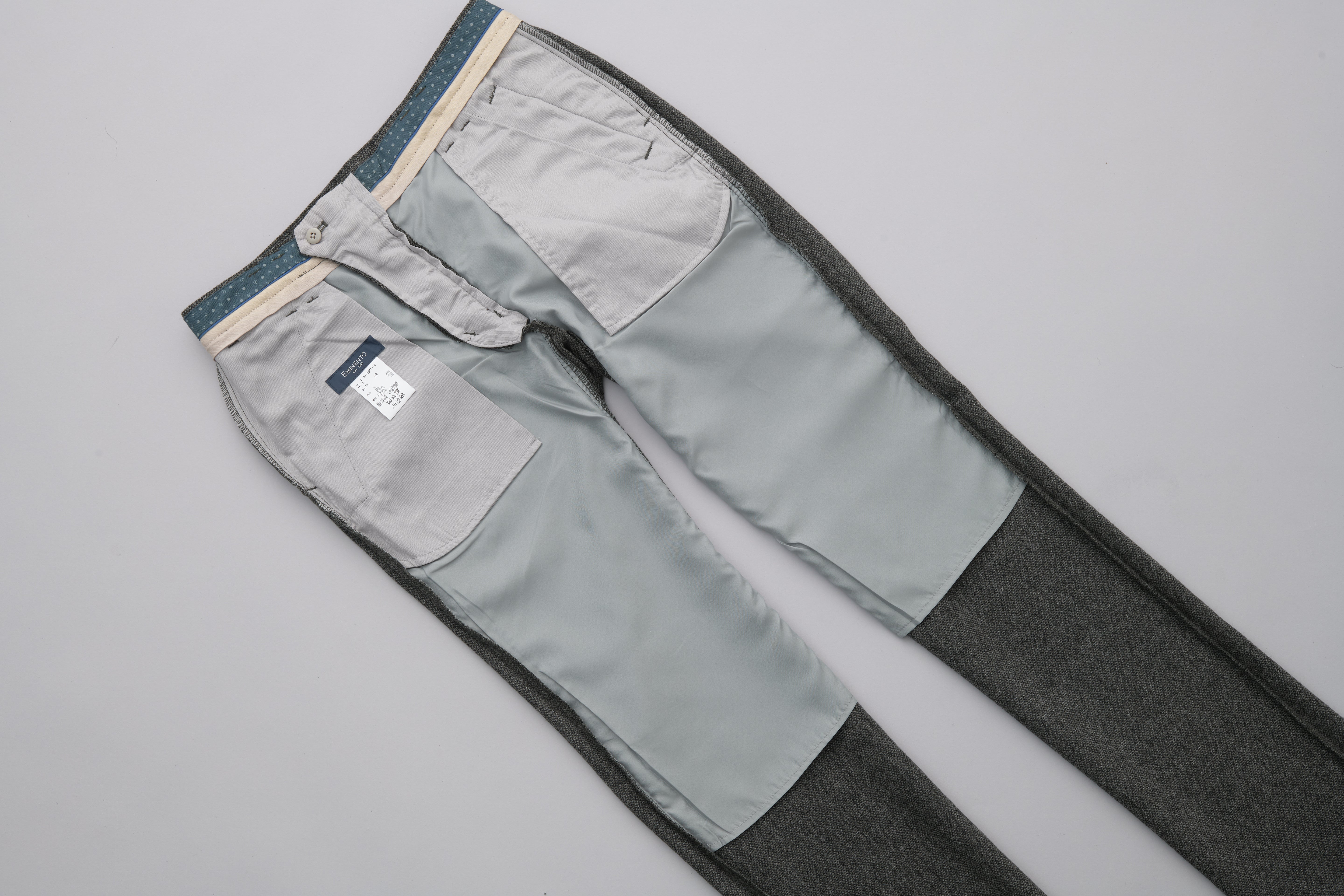 【オートミールツィード】ビジネス・カジュアル/ノータックスリムスラックス/蓄熱保温膝当て/ウォーム