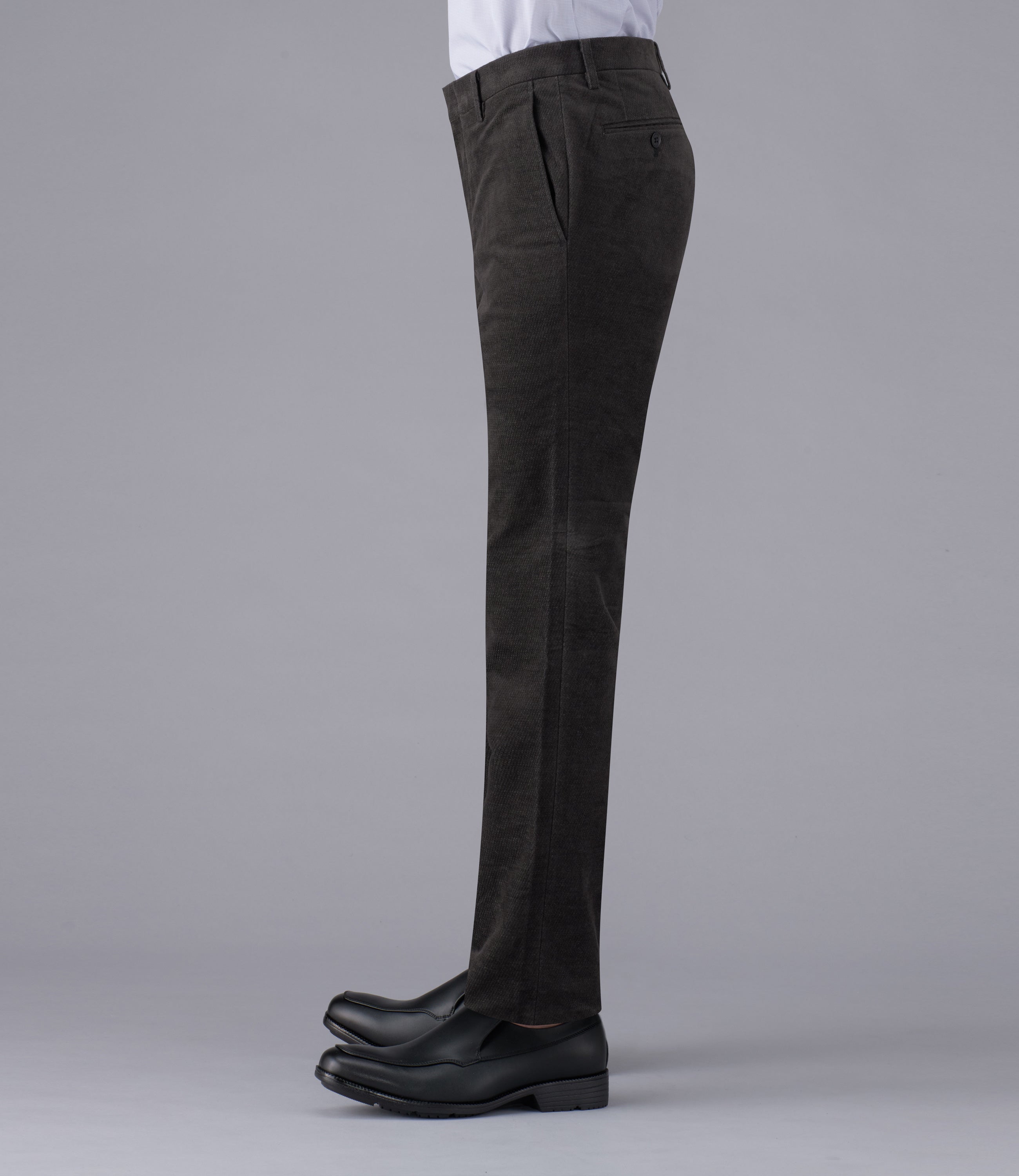 【パワーストレッチカルゼ】日本製/カジュアル/ノータックスリムスラックス/パワーストレッチ/裏起毛/ウォーム/快適