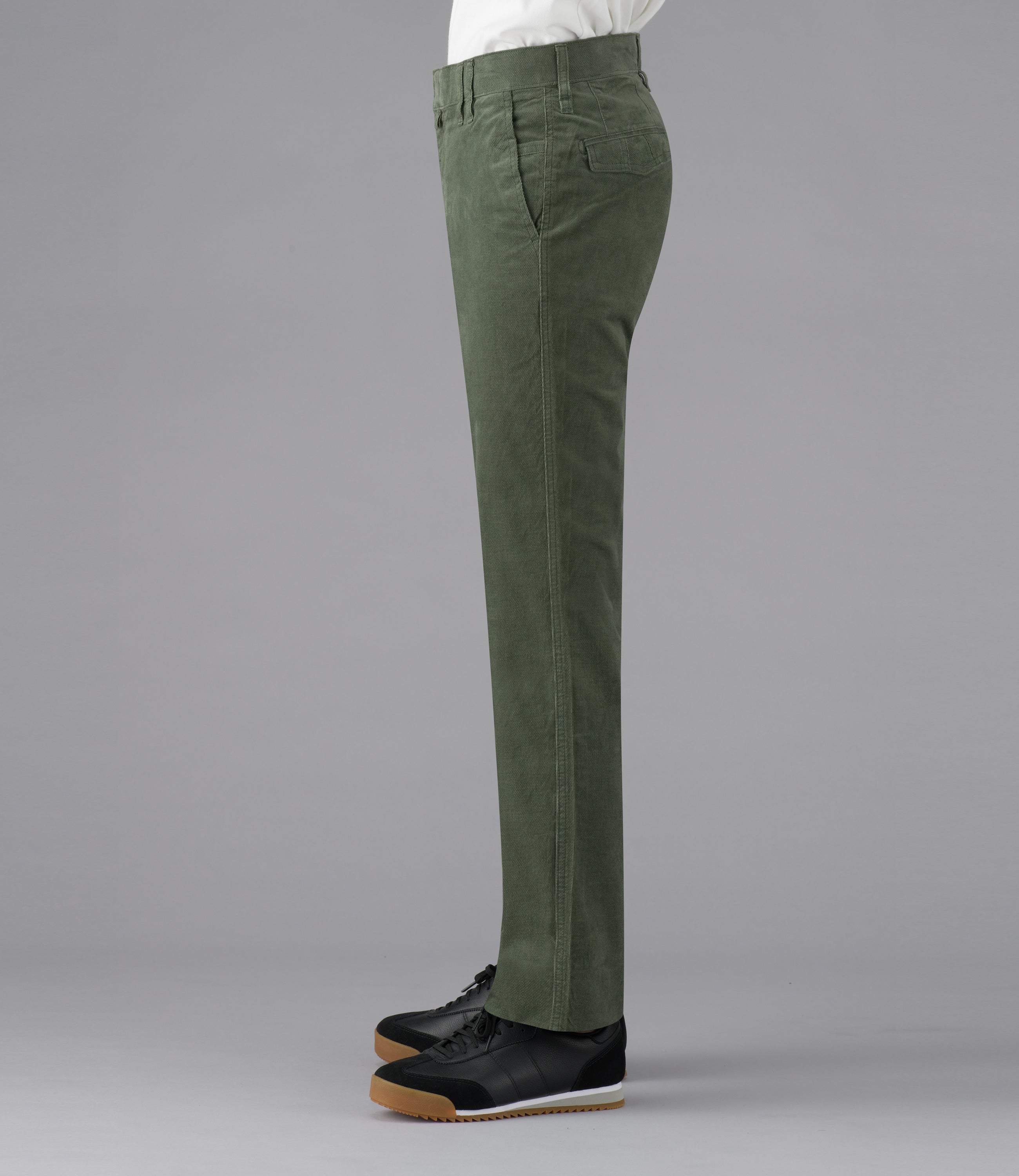 【ブラッシュドカノコ】カジュアル/ノータックスリムスラックス/ストレッチ/デザイン