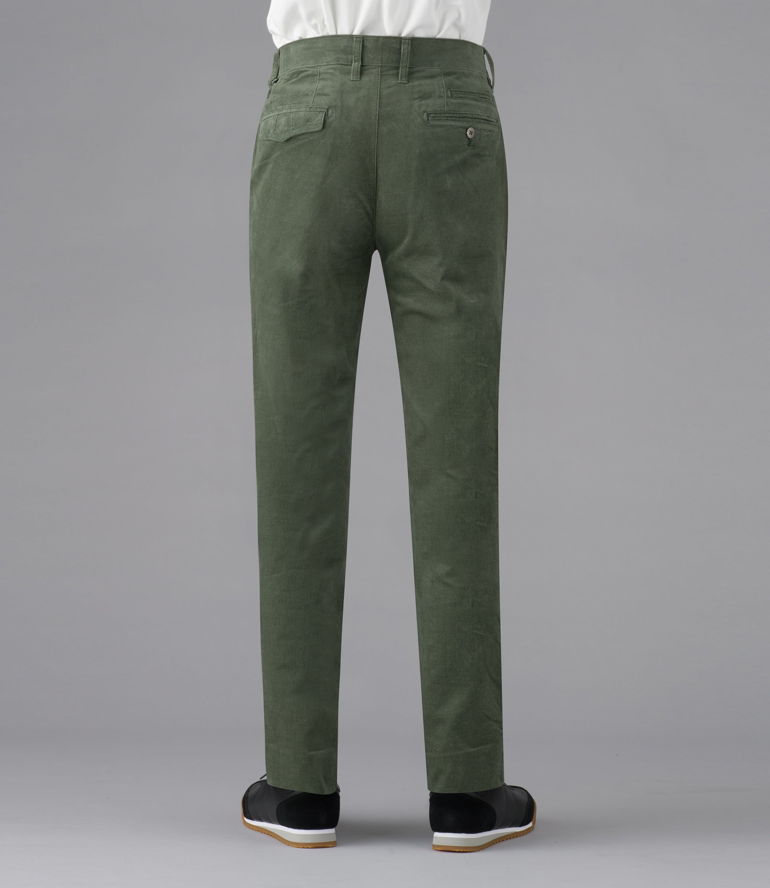 【ブラッシュドカノコ】カジュアル/ノータックスリムスラックス/ストレッチ/デザイン