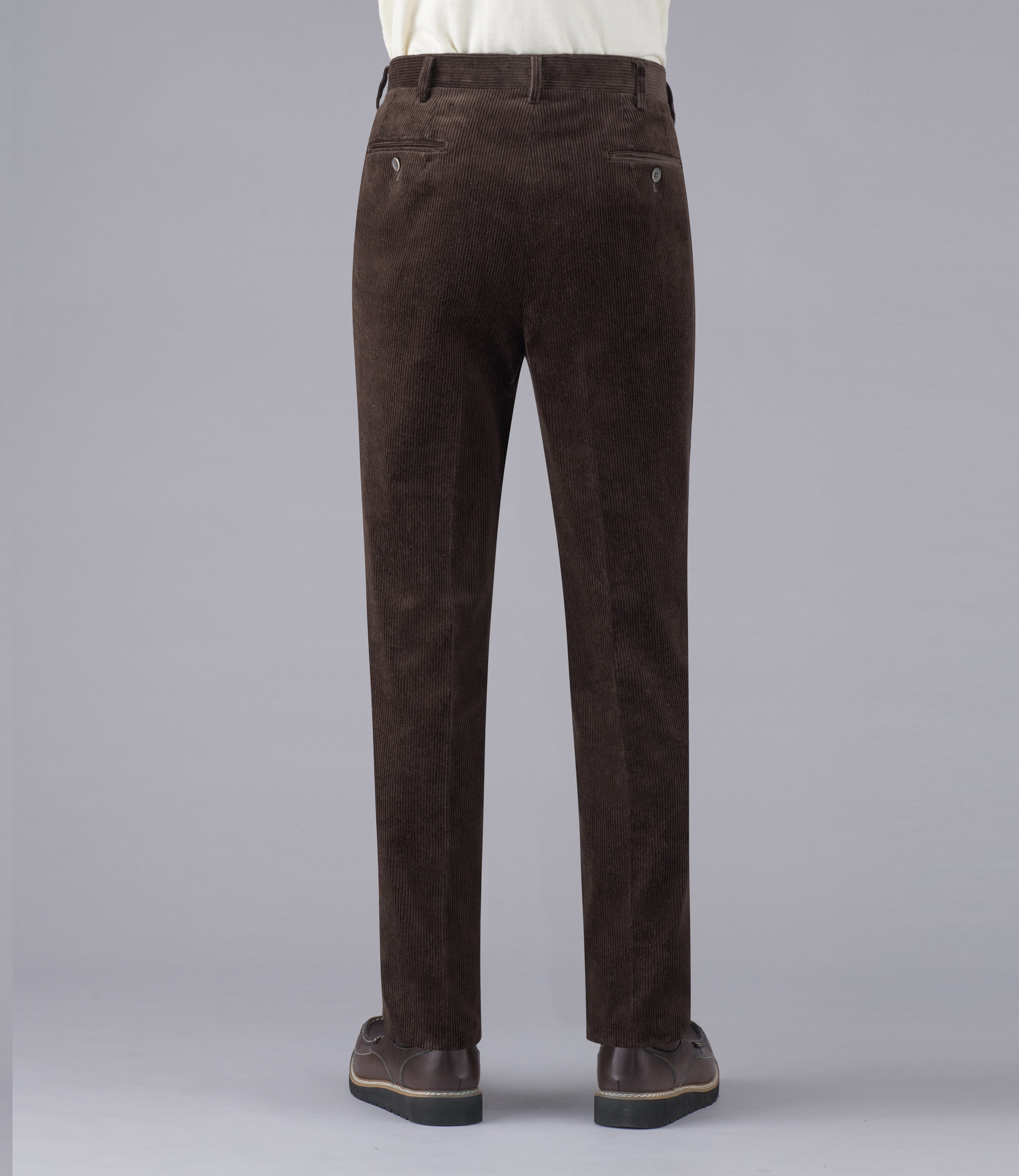 【８ウェールコーデュロイ】尾作ライン/日本製/カジュアル/ノータックスリムスラックス/