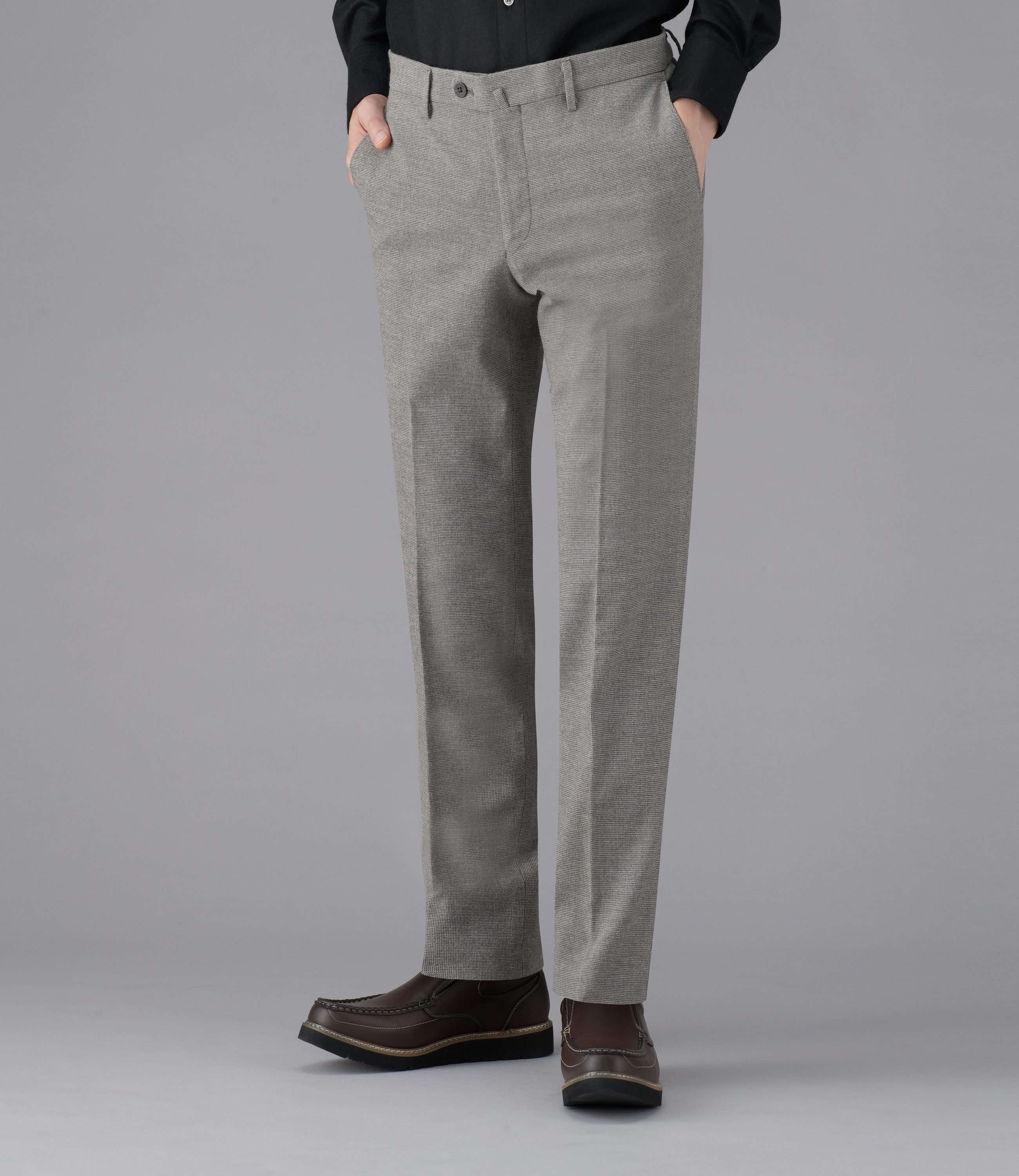 【ストレッチツイル】CALZONI/日本製/カジュアル・ビジネス/ノータックスリムスラックス/ストレッチ