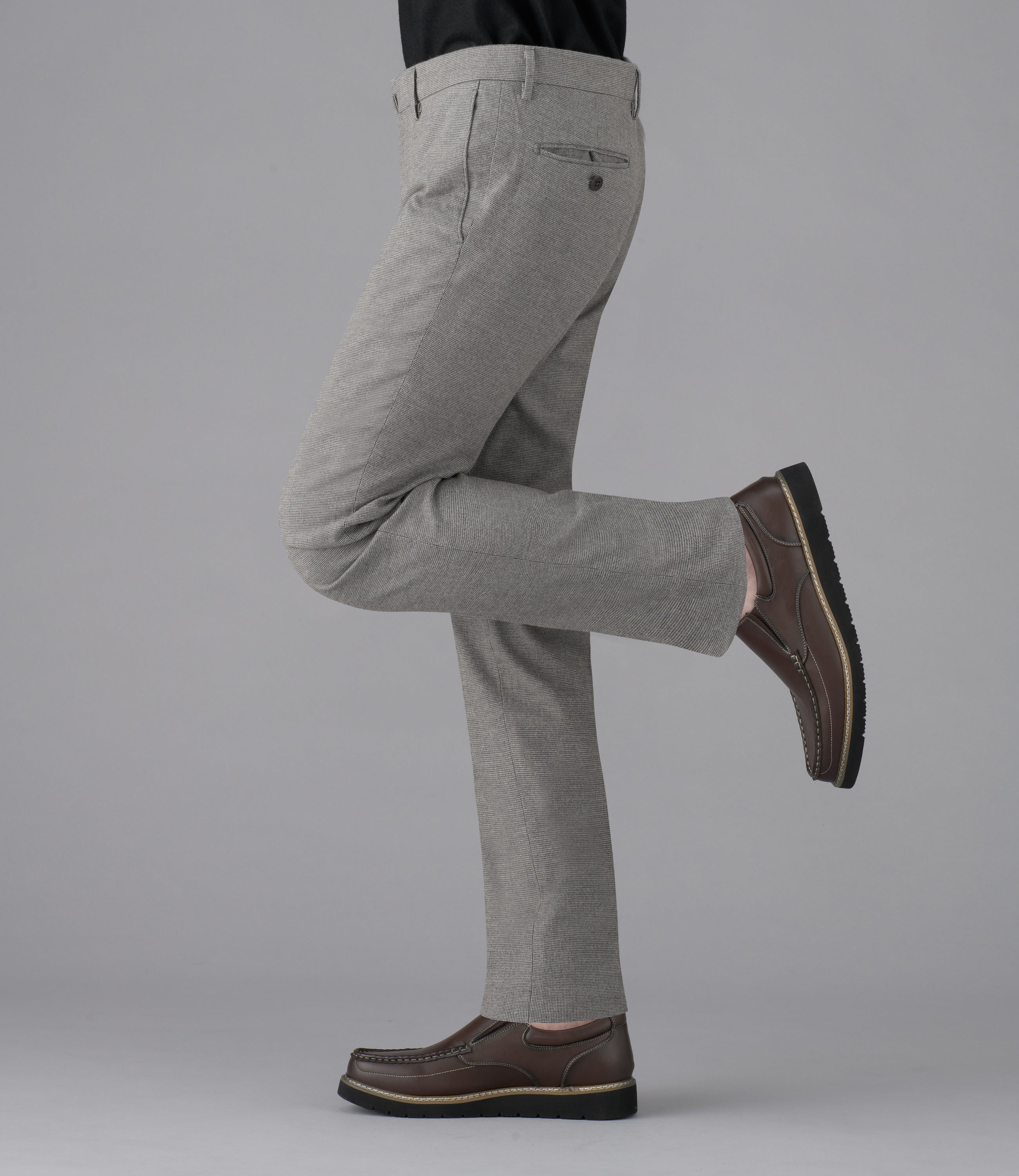 【ストレッチツイル】CALZONI/日本製/カジュアル・ビジネス/ノータックスリムスラックス/ストレッチ