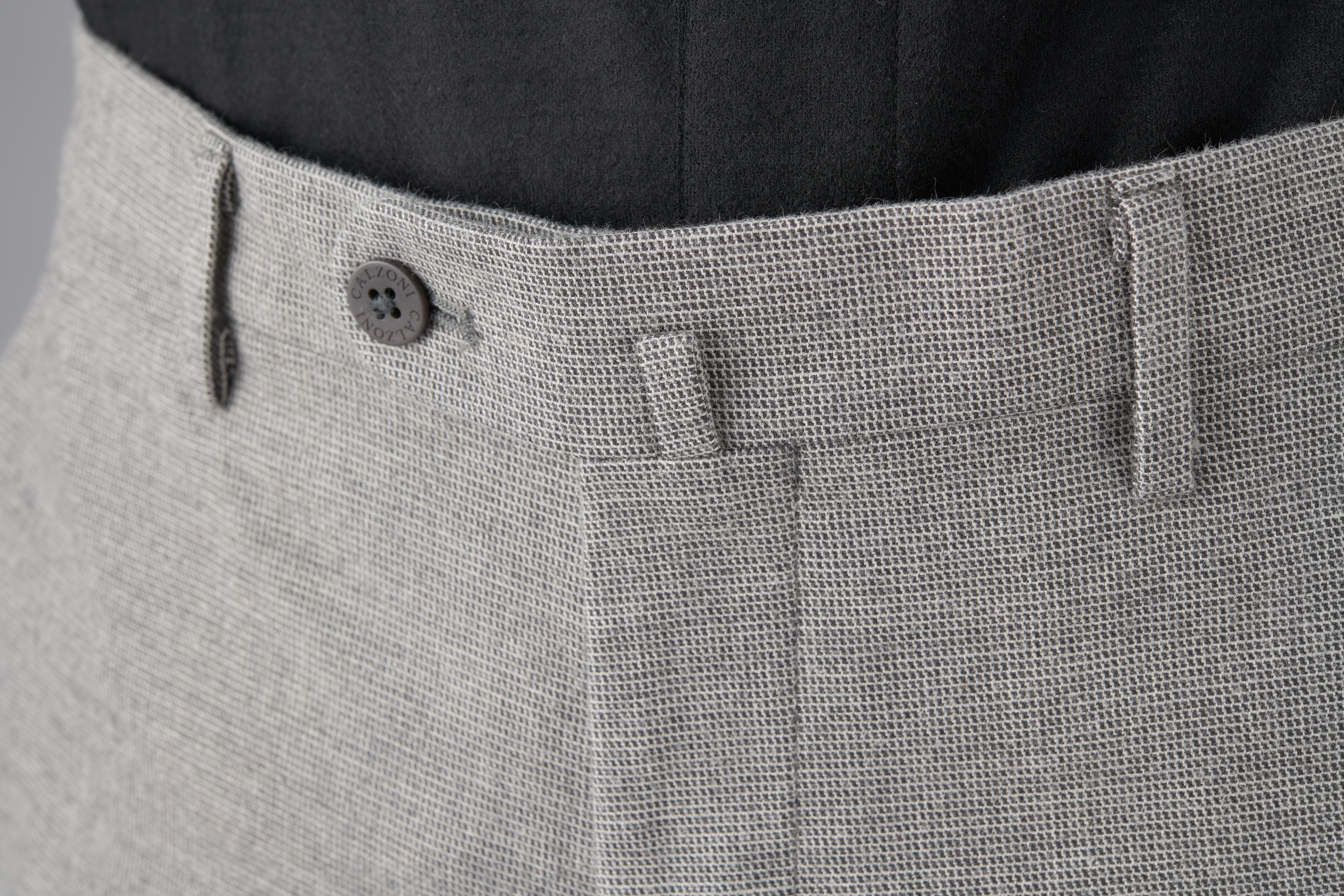 【ストレッチツイル】CALZONI/日本製/カジュアル・ビジネス/ノータックスリムスラックス/ストレッチ