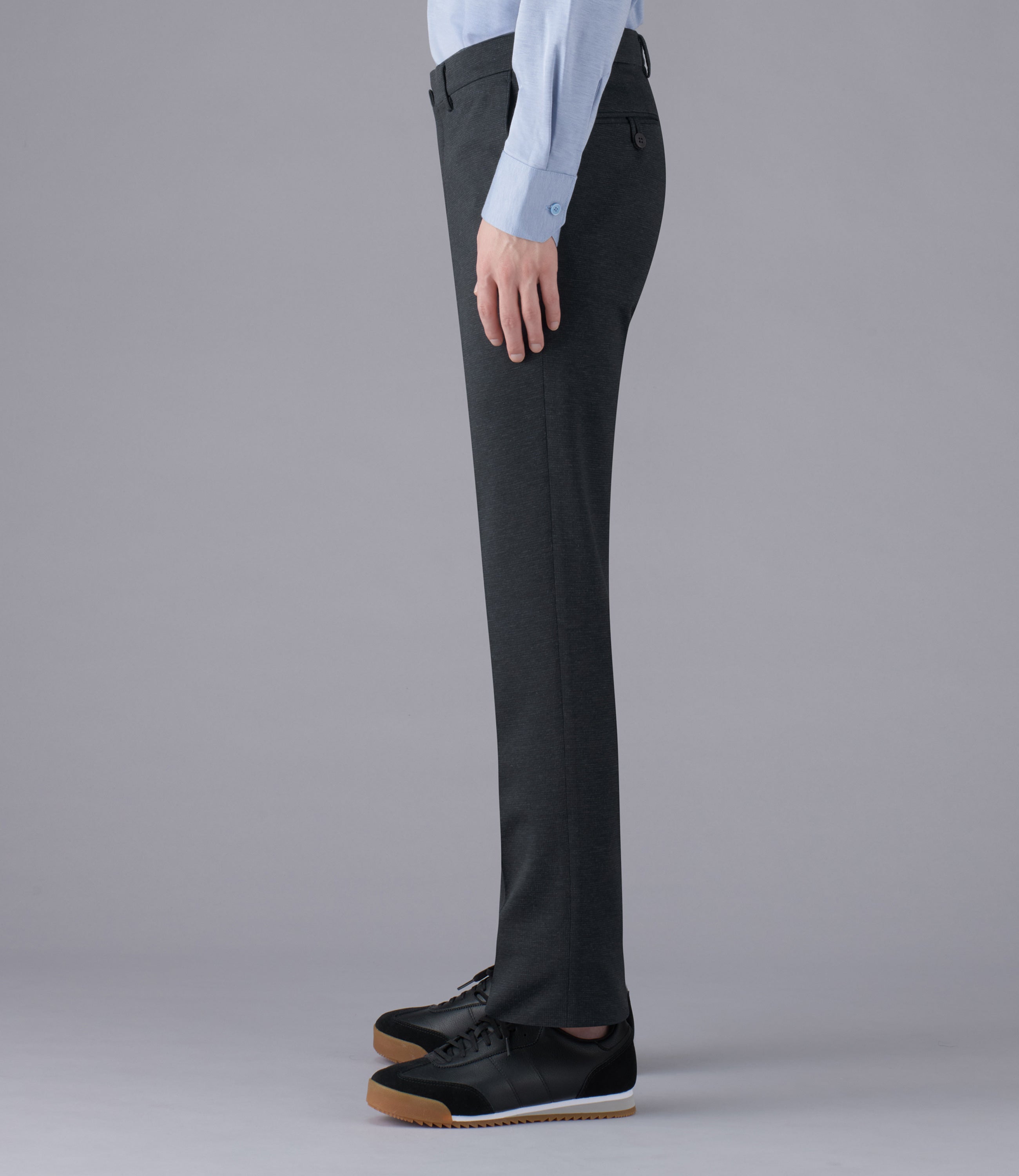 【チドリジャージー】CALZONI/日本製/ビジネス・カジュアル/ノータックスリムスラックス/ストレッチ/快適