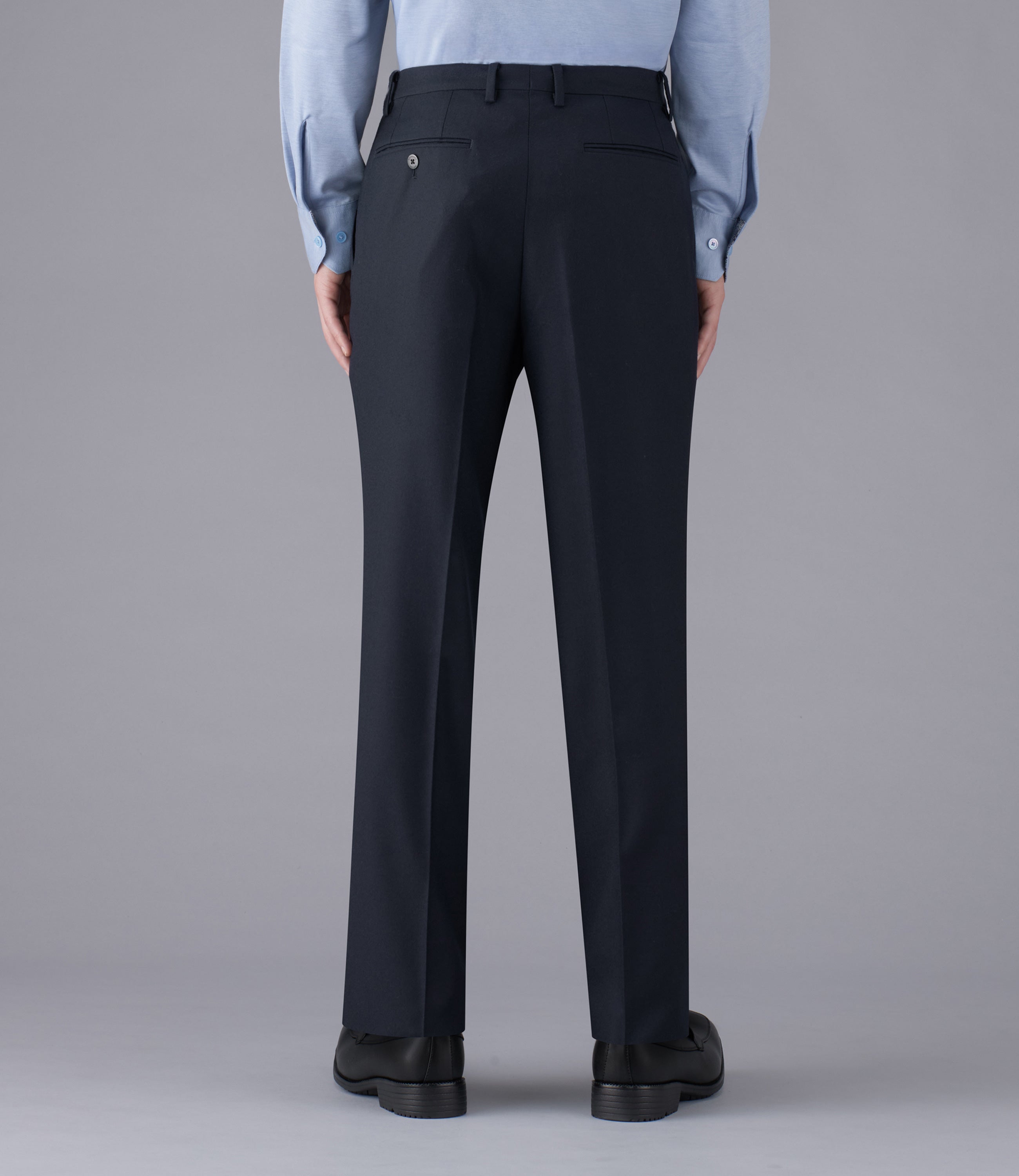 【ナチュラルストレッチサキソニー】日本製/ビジネス/ワンタックスラックス/ストレッチ/防シワ