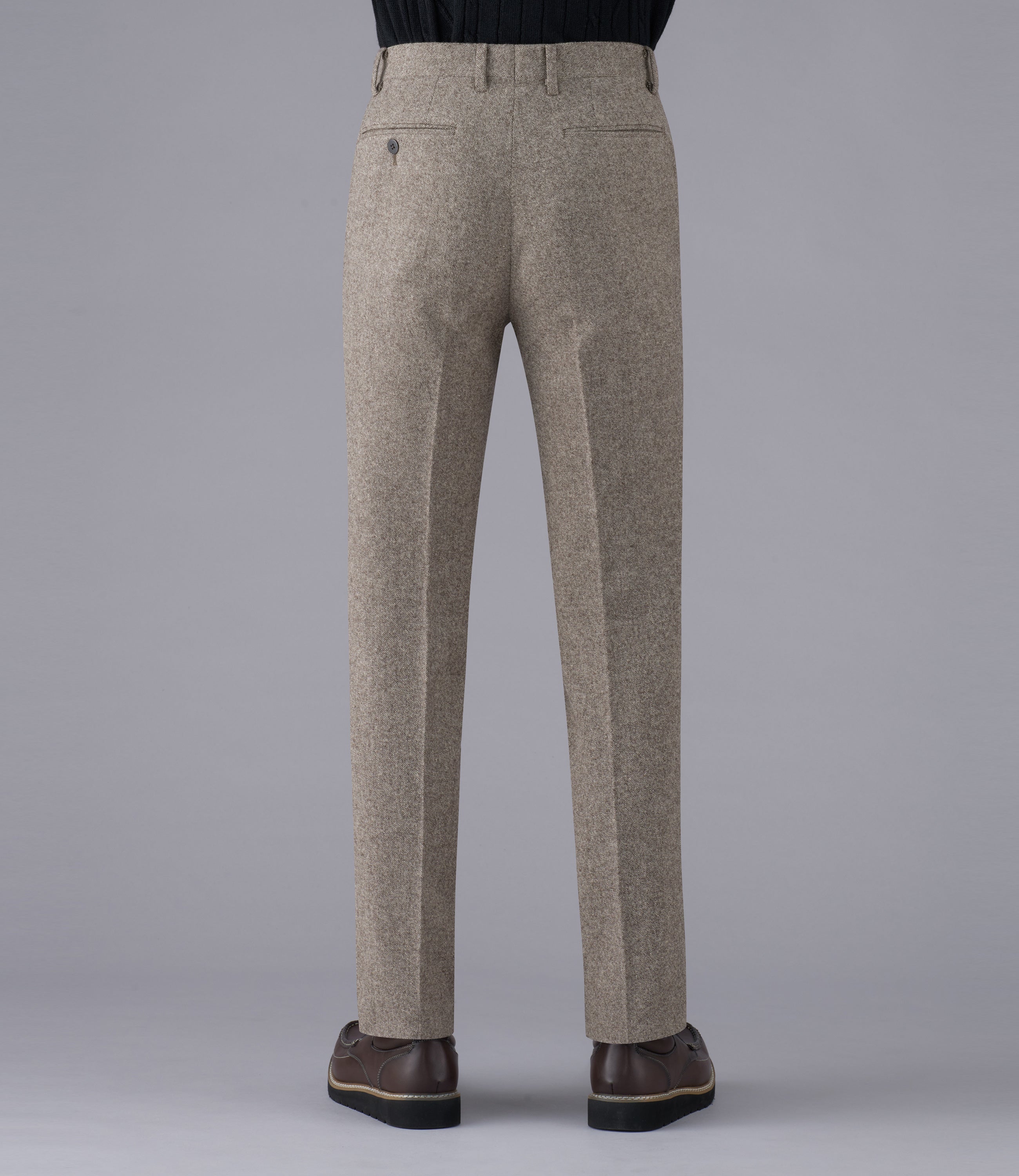 【2WAYストレッチツイード】日本製/ビジネス/ノータックスリムスラックス/ストレッチ/快適スリム