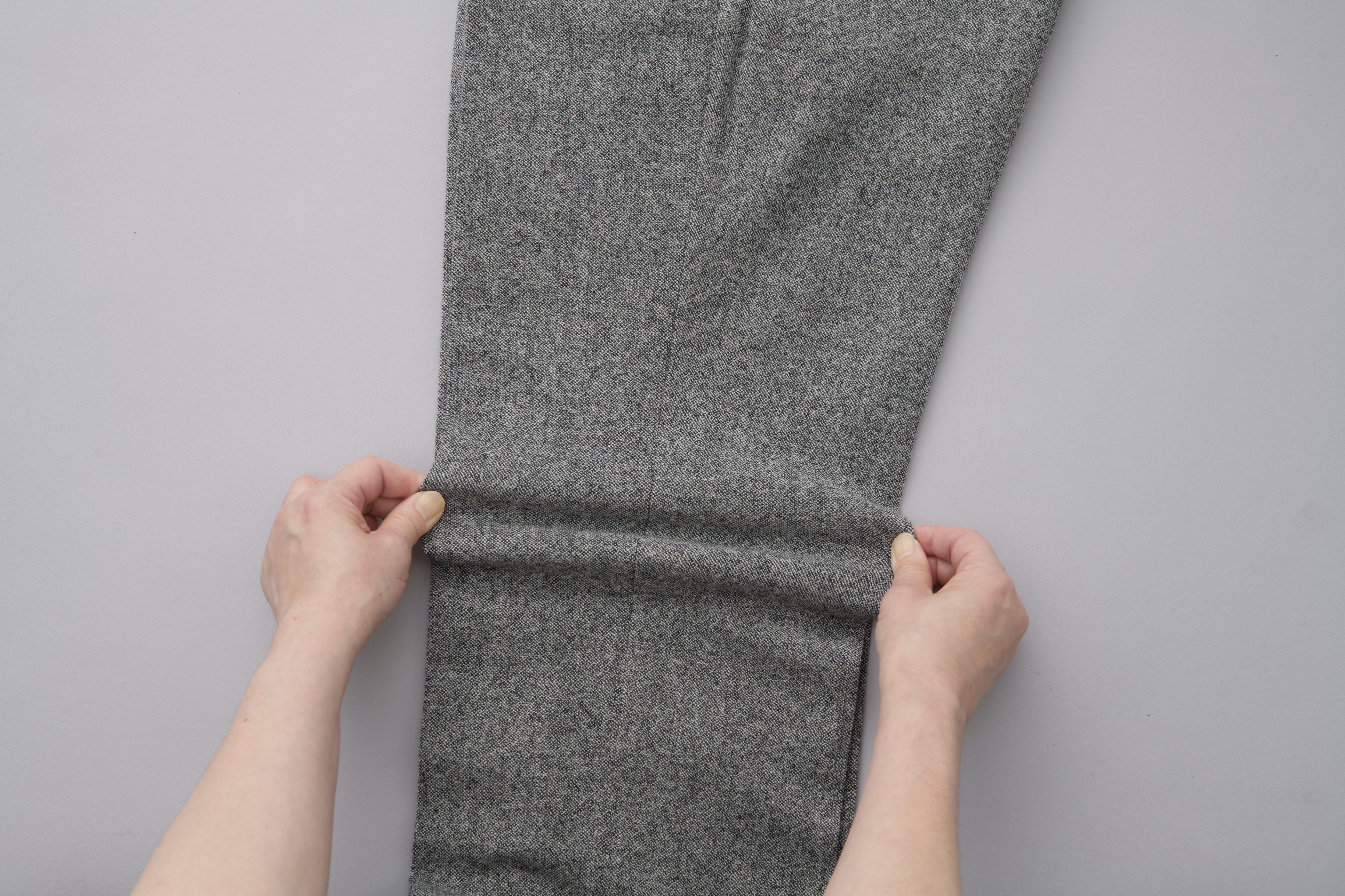 【2WAYストレッチツイード】日本製/ビジネス/ノータックスリムスラックス/ストレッチ/快適スリム