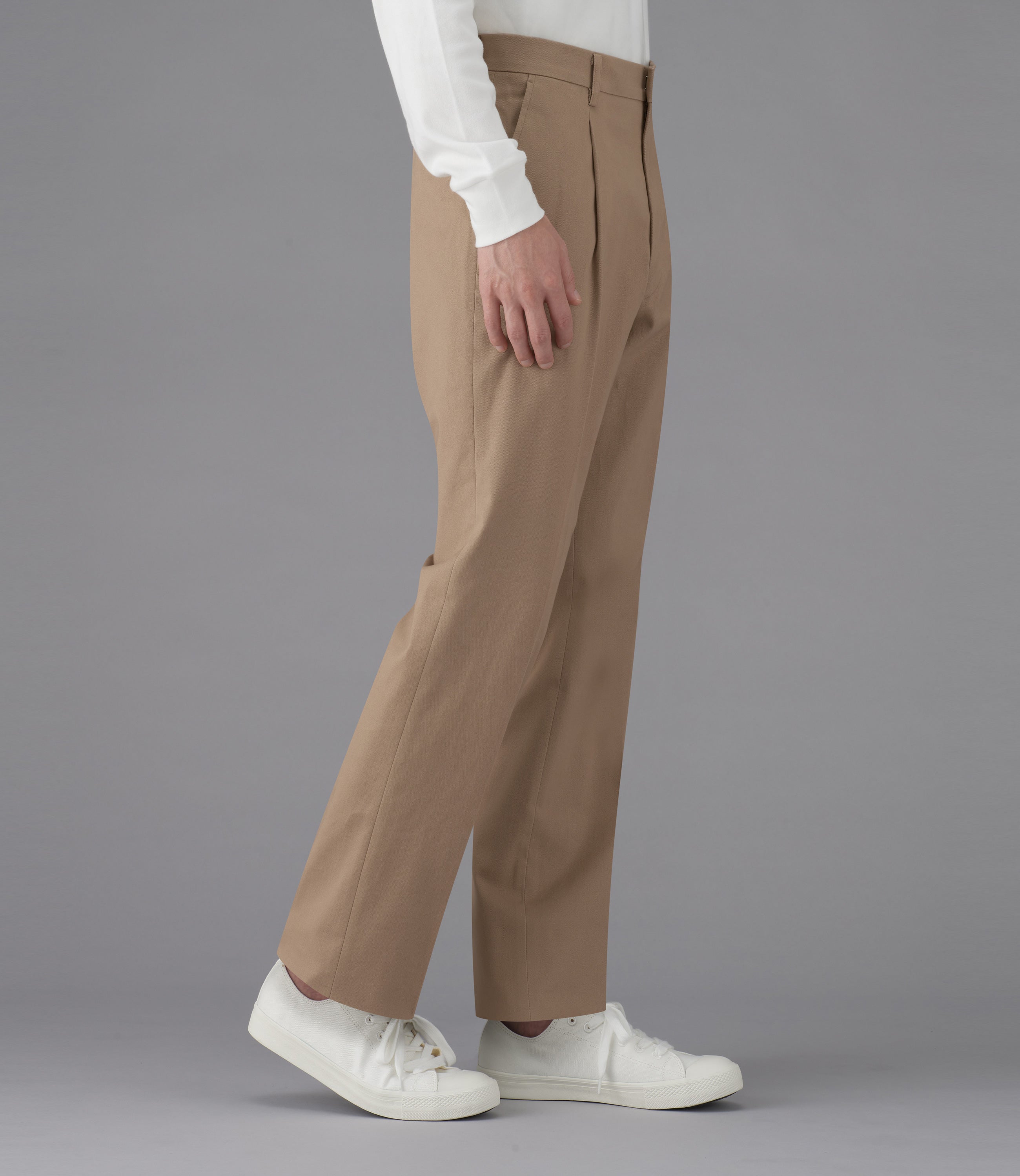 【ナチュラルチノ】日本製/カジュアル/ワンタックスラックス/ストレッチ/快適