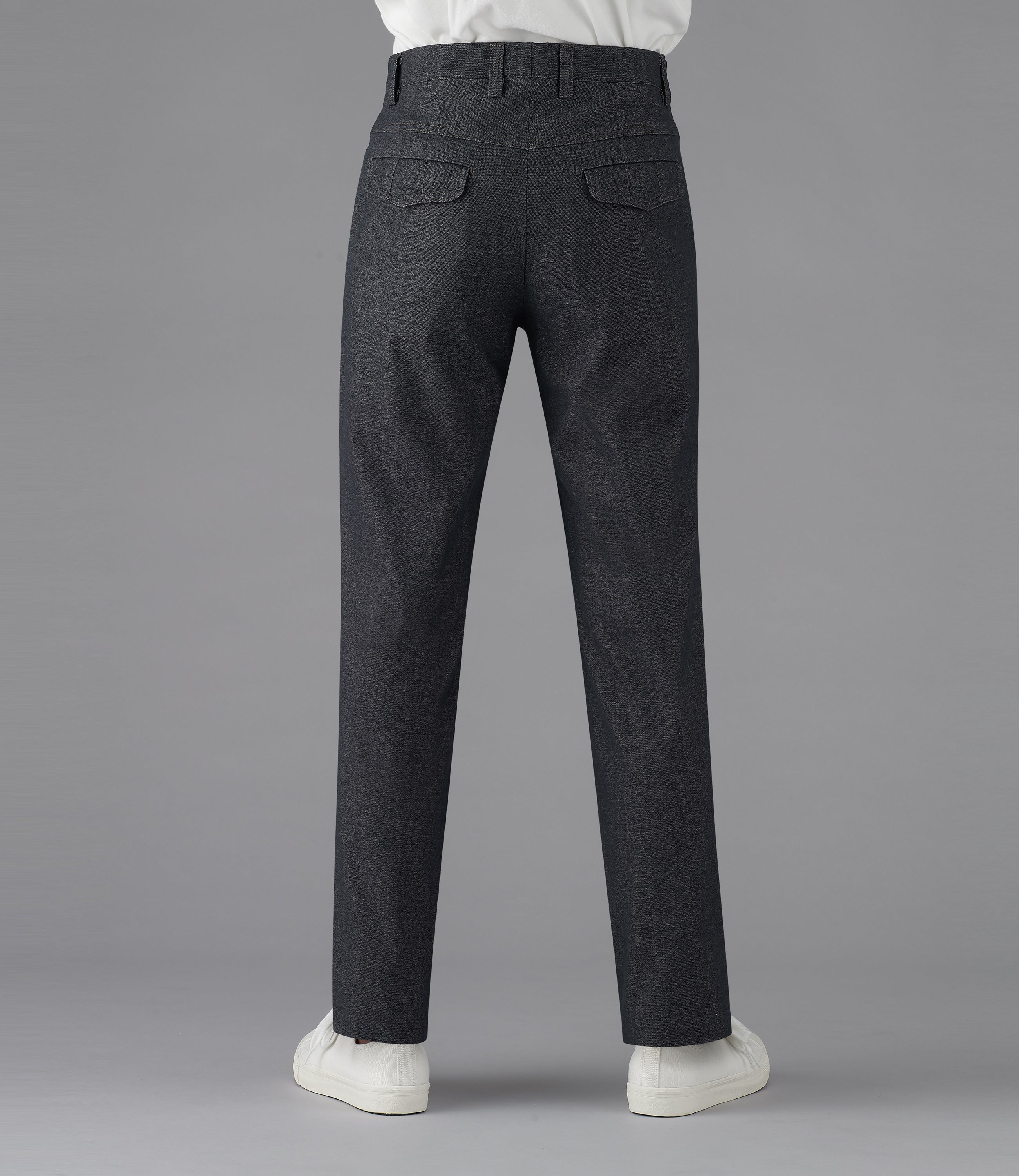 【パワストデニム調ツィル】日本製/カジュアル/ノータックスリムスラックス/ストレッチ/イージケア