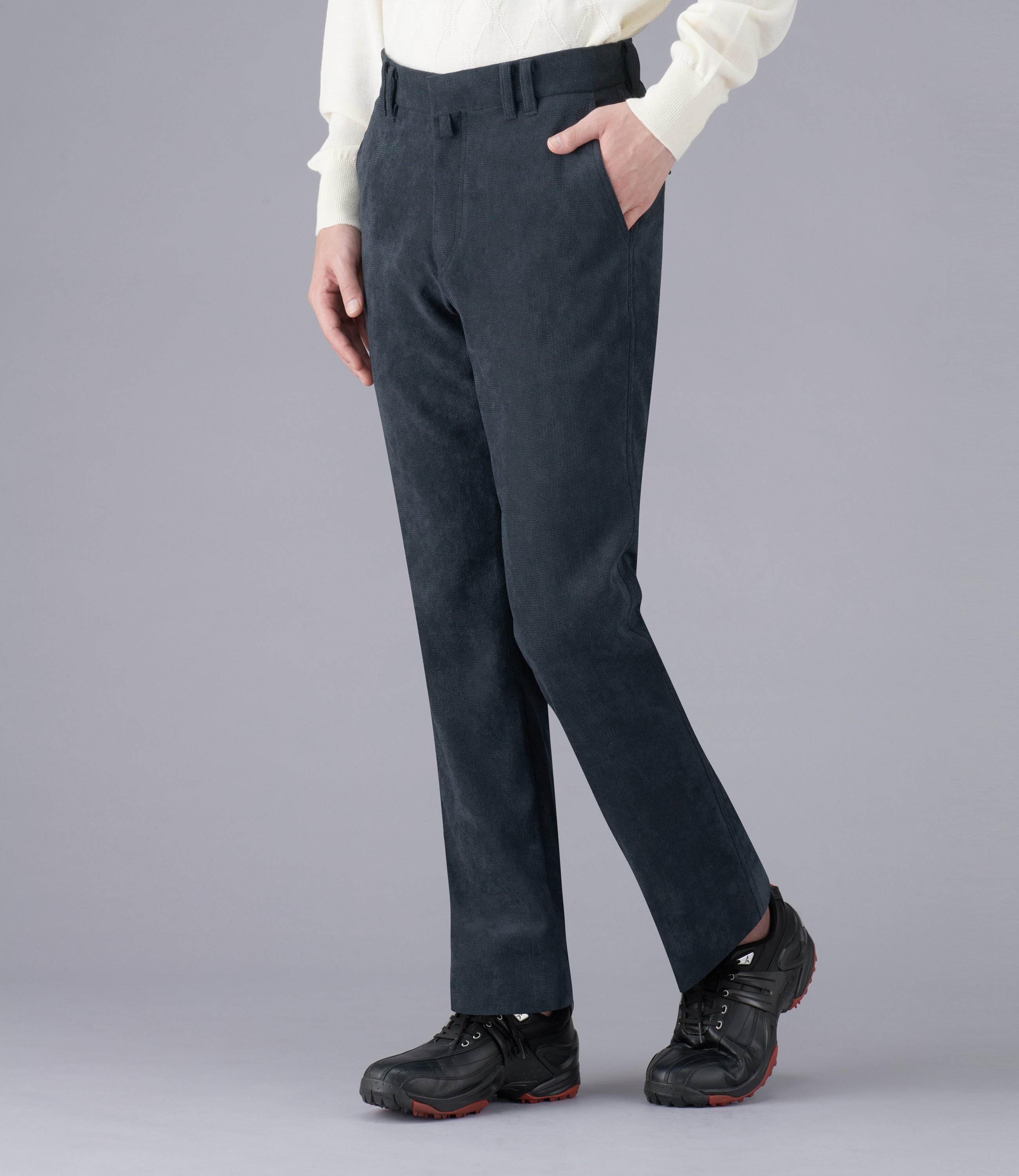 【プリントニット】日本製/カジュアル・スポーツ/ノータックスリムスラックス/ストレッチ/軽量/ウォーム