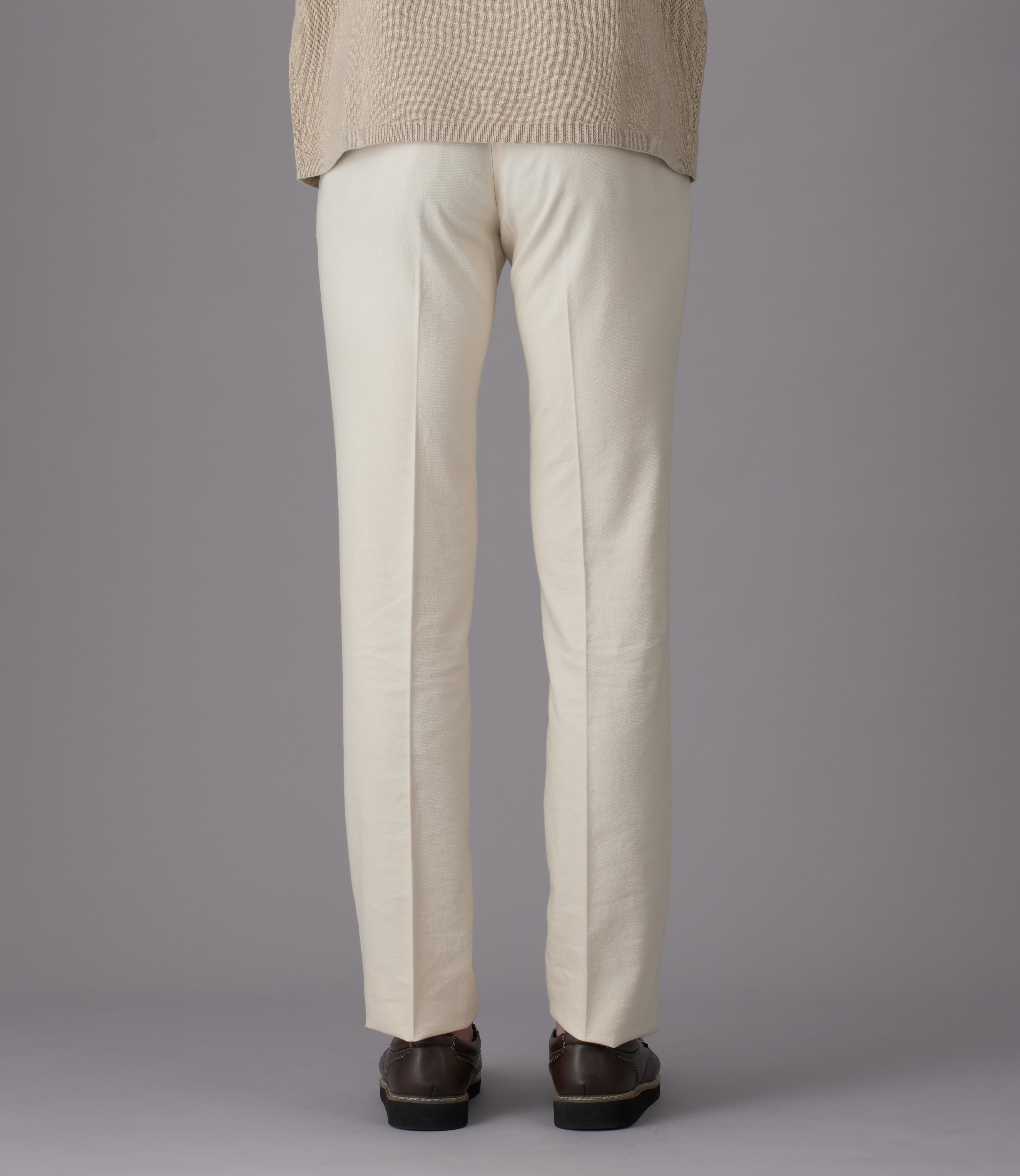 洗えるコットンウールノータックパンツ【コットンウールサージ】Calzoni/日本製/カジュアル/スリムノータック/ドレープ性/快適肌触り(8-10712)